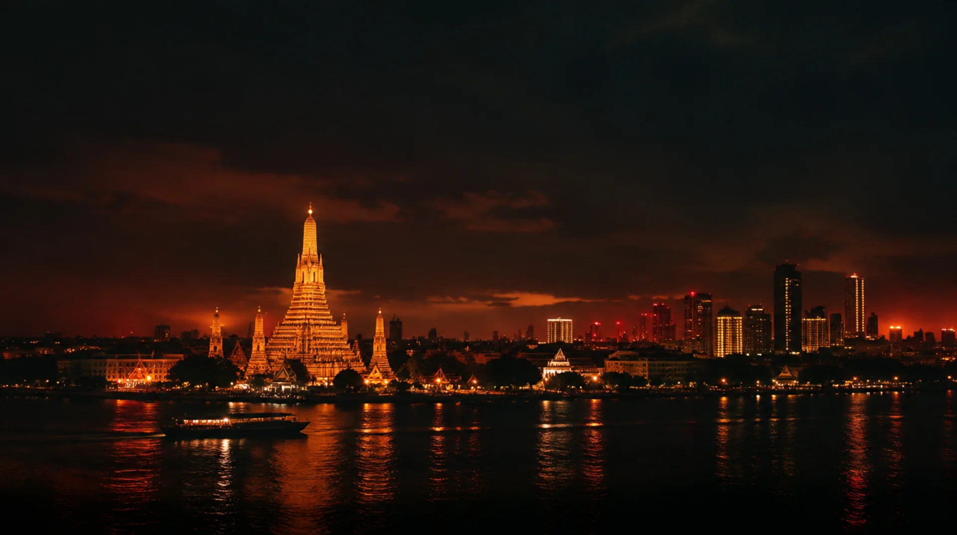 Bangkok skyline with Wat Arun